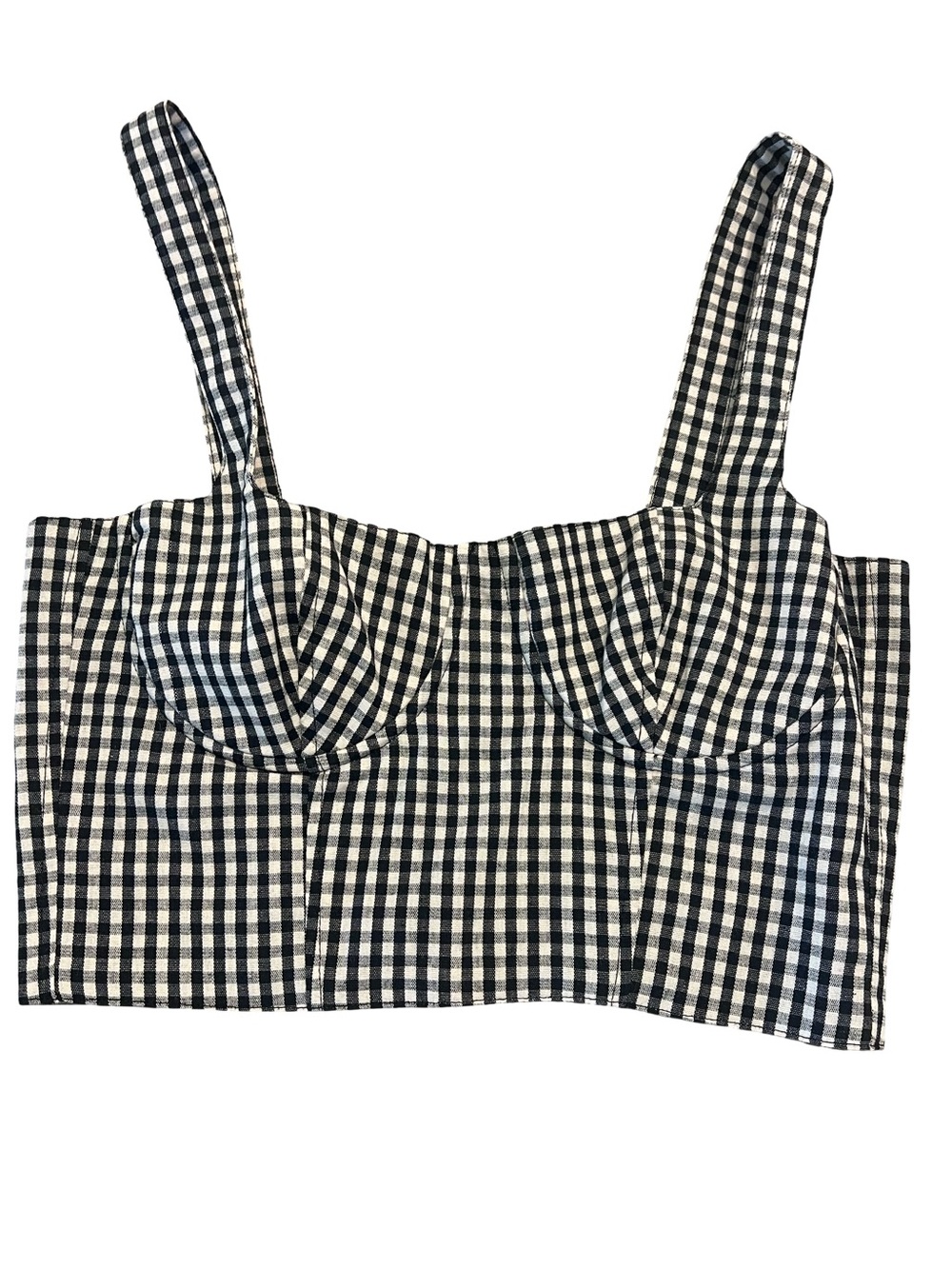 Capulet Black and White Gingham Cropped Bustier